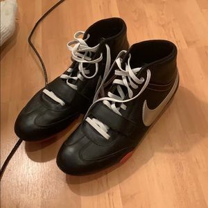 WORN ONCE* black nike high top sneakers